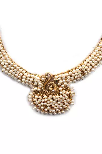 Gold plated mayuraksh hydra necklace set