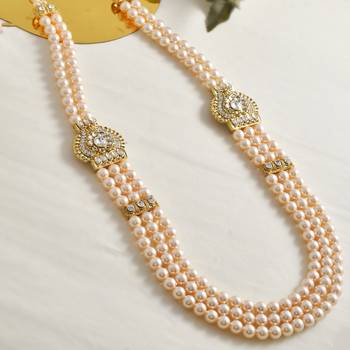 Sasha  pearl necklace for men, pearl necklace for men groom dulha kantha haar sherwani jewellery for wedding engagement 1