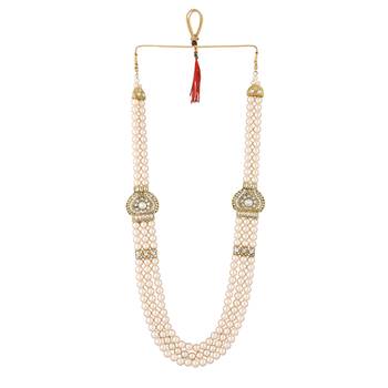 Sasha  pearl necklace for men, pearl necklace for men groom dulha kantha haar sherwani jewellery for wedding engagement 3