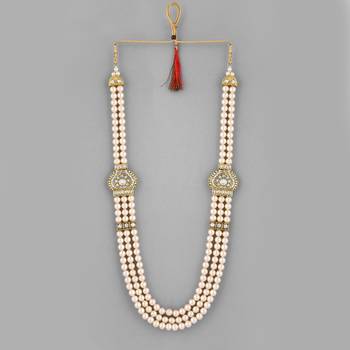 Sasha  pearl necklace for men, pearl necklace for men groom dulha kantha haar sherwani jewellery for wedding engagement 4