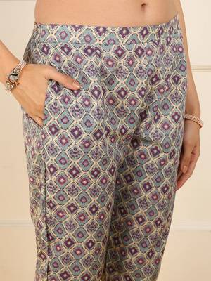 women blue pure cotton floral embroidered straight kurta trouser with dupatta 5