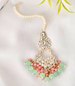 Sasha  traditional pearl & kundan studded maang tikka for women/girls
