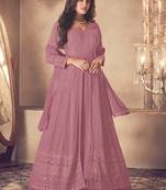 Pink georgette resham embroidery pakistani salwar kameez