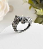 Sasha lion head sterling silver ring for men, oxidized finish, comfort fit