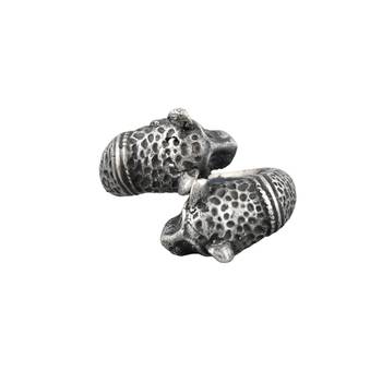 Sasha lion head sterling silver ring for men, oxidized finish, comfort fit 3