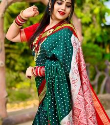 Green Sambhalpuri Satin Hazaar Booti Saree