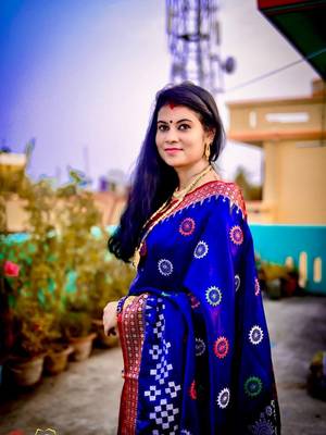 Blue Sambhalpuri Satin Silk Saree With Passapalli Resham Embroidry Work Saree 2