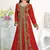 Red color Full Sleeves Handmade Moroccan Kaftan with hijjab