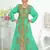 Sea-Green & White color Handmade Moroccan Kaftan with hijjab