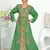Dark-Green & White color Handmade Moroccan Kaftan with hijjab