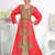 Red & White color Handmade Moroccan Kaftan with hijjab