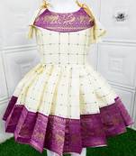 Kids Pattu Pavadai Frock Dress For Baby Girl's