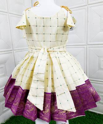 Kids Pattu Pavadai Frock Dress For Baby Girl's 2