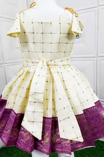Kids Pattu Pavadai Frock Dress For Baby Girl's