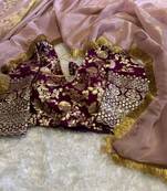 Premium Quality Jimi Chhoo Silk Lace Border Saree With Stitched Blouse 