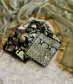 Premium Quality Jimi Chhoo Silk Lace Border Saree With Stitched Blouse 