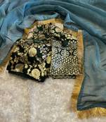 Premium Quality Jimi Chhoo Silk Lace Border Saree With Stitched Blouse 