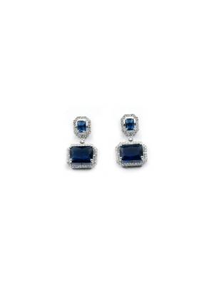 Silver minimalist blue ad stud earrings 4