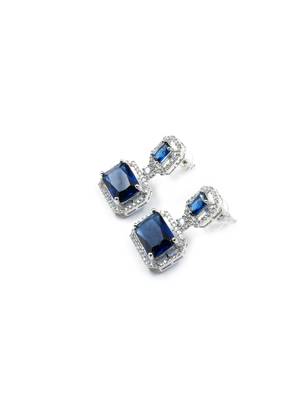 Silver minimalist blue ad stud earrings 5