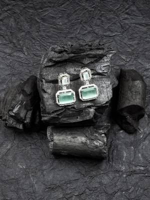 Silver minimalist turquoise ad stud earrings 1