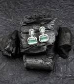 Silver minimalist turquoise ad stud earrings