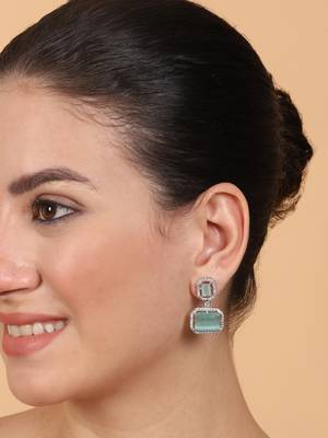 Silver minimalist turquoise ad stud earrings 3