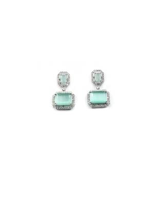 Silver minimalist turquoise ad stud earrings 4
