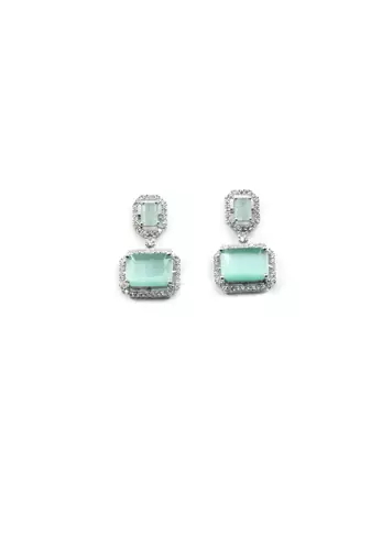 Silver minimalist turquoise ad stud earrings