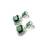 Silver minimalist green ad stud earrings