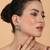 Silver minimalist crystal green ad stud earrings