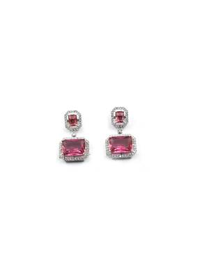 Silver minimalist red ad stud earrings 4