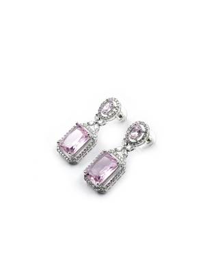 Sparkling diamond crystal pink stud earrings 5