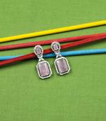 Sparkling diamond pastel pink stud earrings