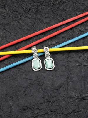 Silver minimalist turquoise ad stud earrings 1