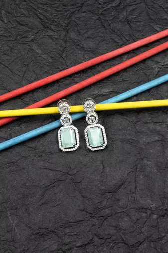 Silver minimalist turquoise ad stud earrings