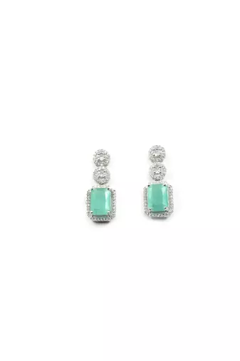 Silver minimalist turquoise ad stud earrings
