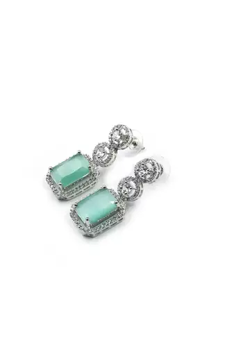 Silver minimalist turquoise ad stud earrings