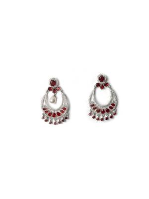 Silver plated red cz ad chandbalis 4