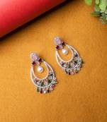 Silver plated multicolor cz ad chandbalis