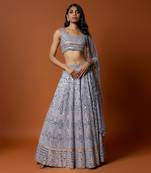 Lilac Mirror Embroidered Lehenga Set