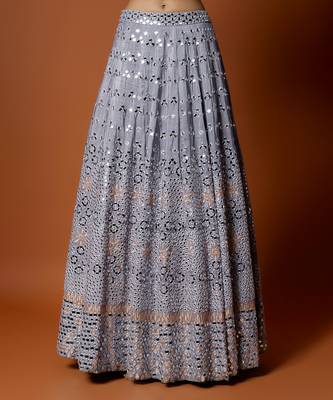 Lilac Mirror Embroidered Lehenga Set 3