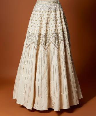 Ivory Gold Embroidered Lehenga Set 3