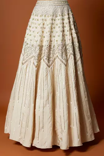 Ivory Gold Embroidered Lehenga Set