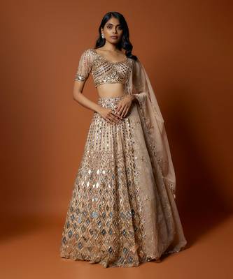 Gold Embroidered Lehenga Set 1