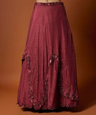 Red Embroidered Lehenga Set 3