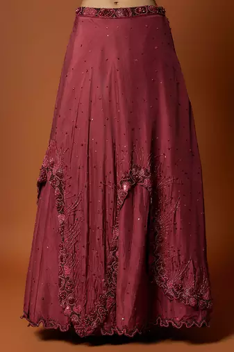 Red Embroidered Lehenga Set