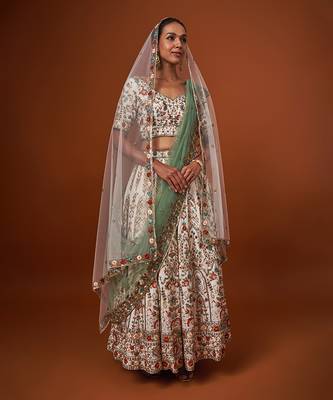 Ivory Embroidered Lehenga Set 1