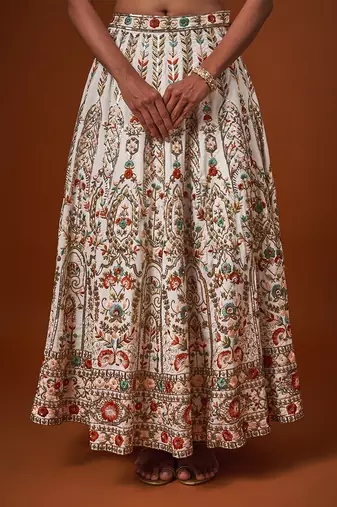 Ivory Embroidered Lehenga Set