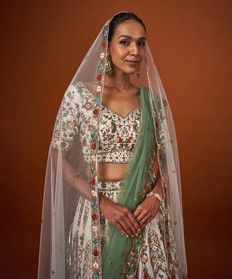 Ivory Embroidered Lehenga Set 4