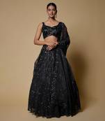 Black Embroidered Lehenga Set